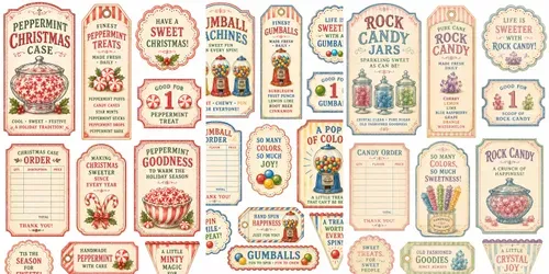 Vintage Candy Shop Ephemera generated by chatgpt-image