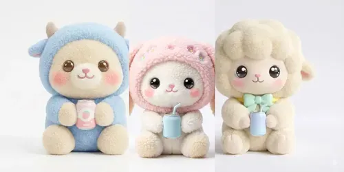 Ultra Cute Kawaii Plush Toy Characters generated by gemini-image