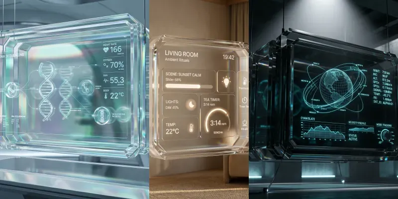 Haptic Spatial Os Glass Light UIs generated by undefined