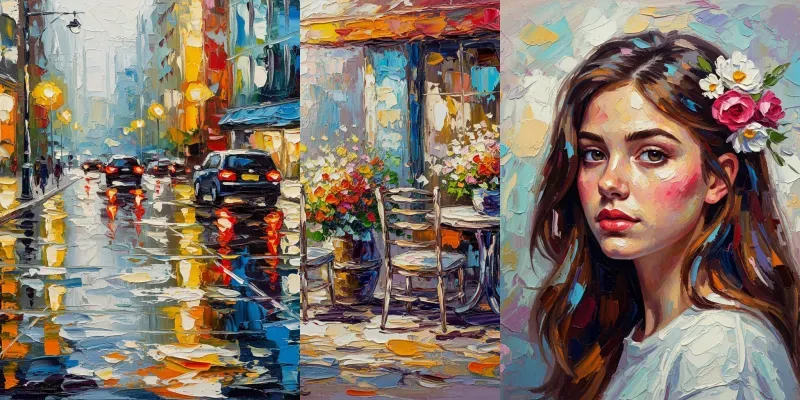 Textured Impressionist Paintings generated by undefined