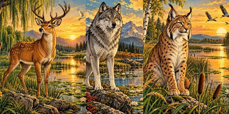 Vintage Wildlife Comic Nature Collections generated by undefined