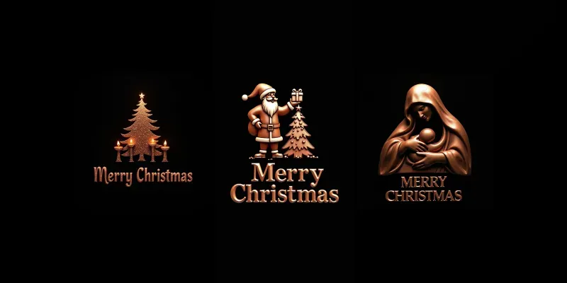 Merry Christmas With Copper Colors generated by undefined