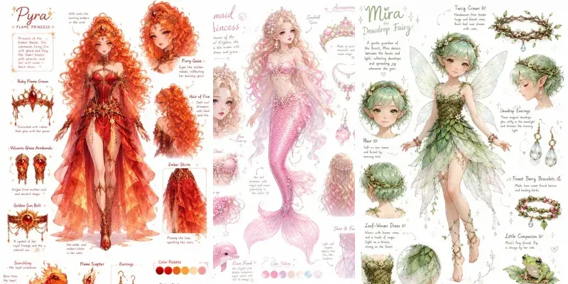 Fantasy Character Concept Design Sheets generated by undefined