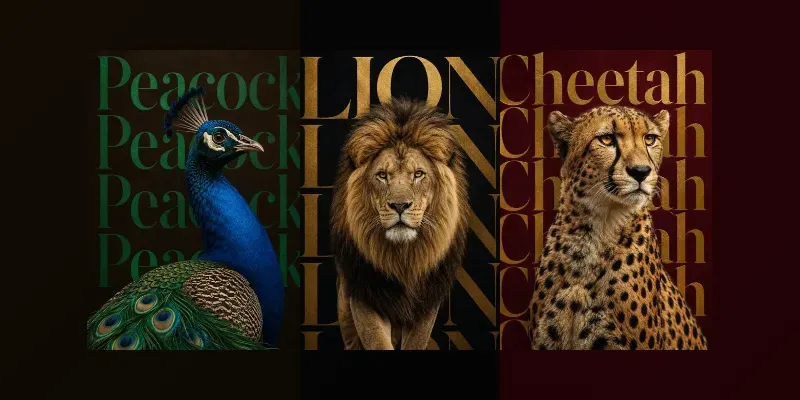 Wildlife Typography Poster Images generated by undefined