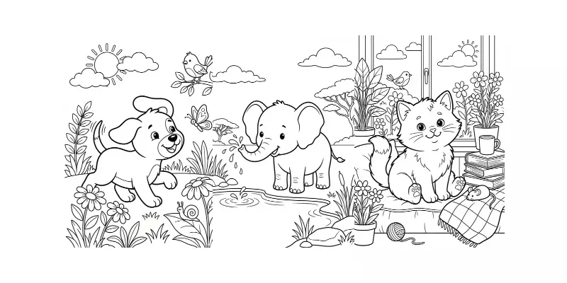 Animals Coloring Book Pages For Children generated by undefined