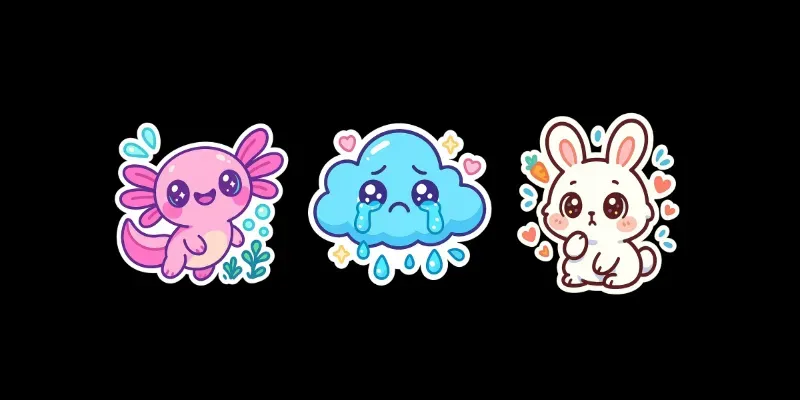 Adorable Kawaii Pastel Stickers generated by undefined
