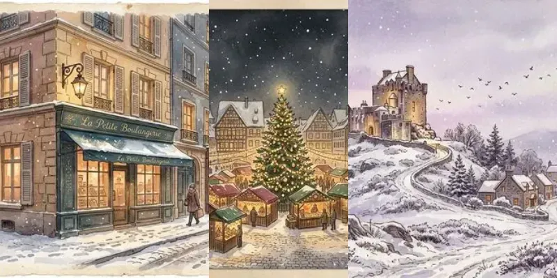Winter Village Frame Tv Art