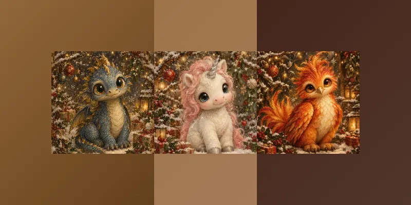 Painterly Christmas Creature Portraits