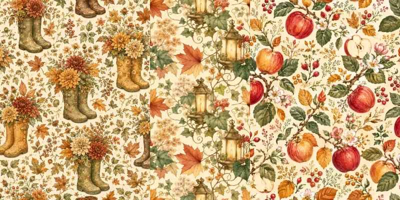 Cozy Fall Garden Seamless Patterns generated by undefined
