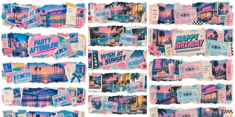 80s Junk Journal Ephemera Kits