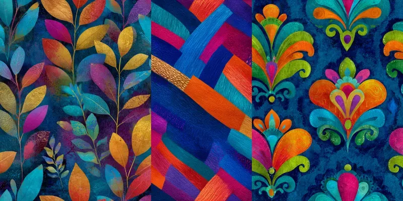 Folk Colorful Seamless Patterns generated by undefined