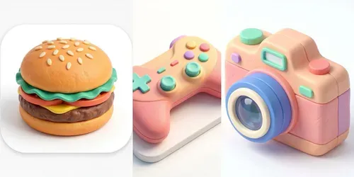Cute 3D Isometric App Icons generated by stable-diffusion