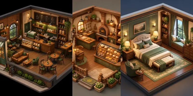Stylized Cutaway Interior Worlds generated by undefined