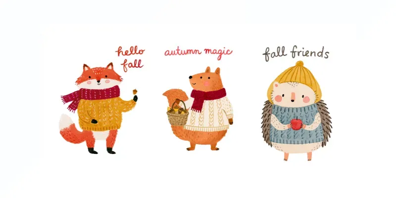 Cozy Woodland Fall Quote Cliparts generated by undefined