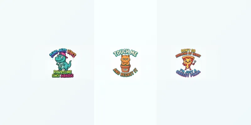 Cute Characters Tshirts Designs generated by undefined