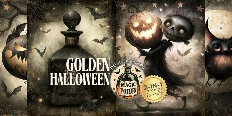 Dual Gold Magics In Halloween Horrors generated by undefined