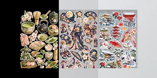 Japanese Kawaii Watercolor Sticker Sheets generated by chatgpt-image