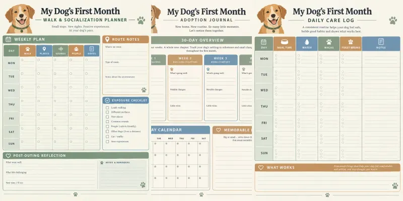 Dog Adoption First Month Journals