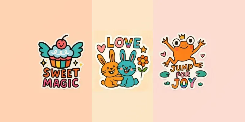 Smiling Stickers With Text generated by undefined