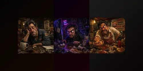 Messy Stylized Character Sets generated by chatgpt-image