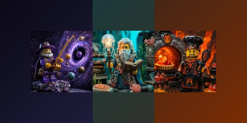 Collectible Minifigure Macro Portraits generated by undefined