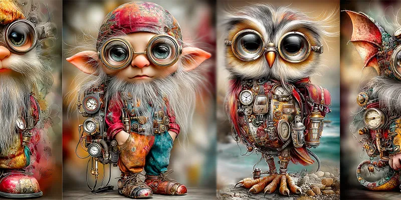 Magical Steampunk 3D Character Art generated by undefined