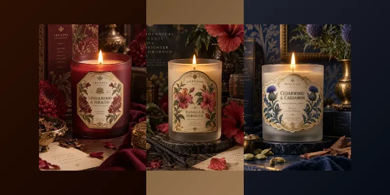 Luxury Victorian Candle Label Assets generated by undefined