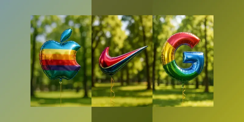 Realistic Metallic Foil Logo Balloons generated by undefined