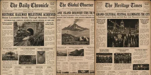 Vintage Newspaper Front Pages generated by chatgpt-image