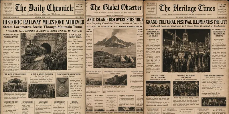Vintage Newspaper Front Pages generated by undefined