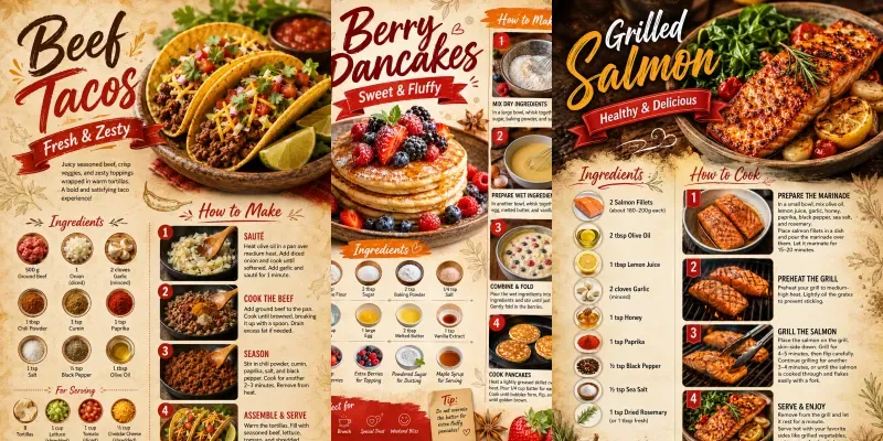 Pro Food Recipe Infographic Creators generated by undefined
