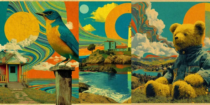 Screenprint Retro Psychedelic Dreams generated by undefined