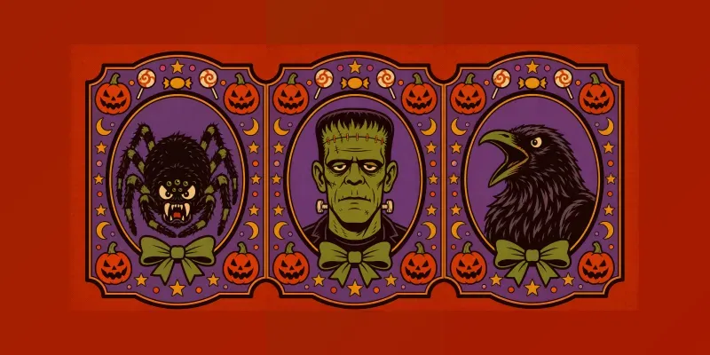 Retro Halloween Mascot Badge Posters generated by undefined