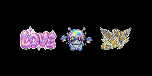 Holographic Iridescent Stickers generated by chatgpt-image