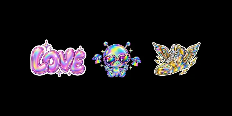 Holographic Iridescent Stickers