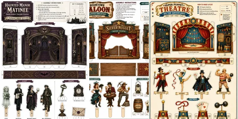 Western Printable Paper Puppet Theatres generated by undefined