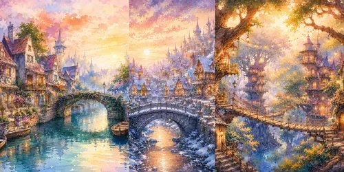 Whimsical Watercolor Towns generated by chatgpt-image