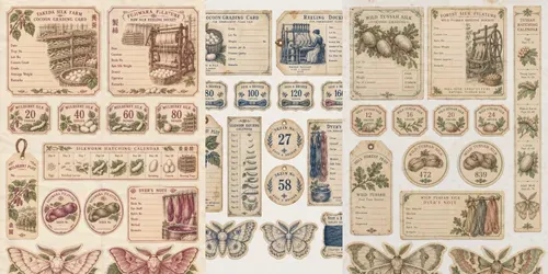 Silk Farm Sericulture Ephemera generated by chatgpt-image