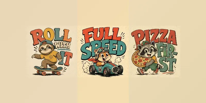 Cute Cartoon Animal Typography Bundles generated by undefined