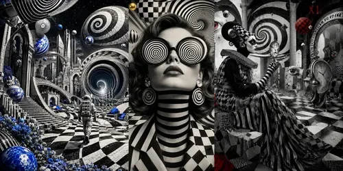 Psychedelic Monochrome Dreamscapes generated by chatgpt-image