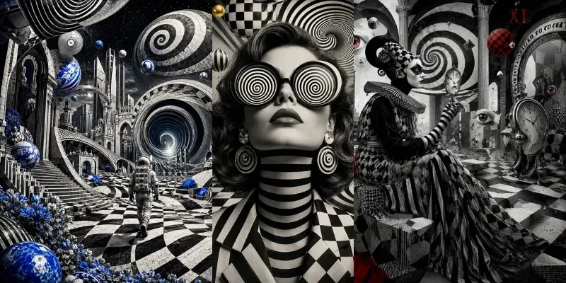 Psychedelic Monochrome Dreamscapes generated by undefined