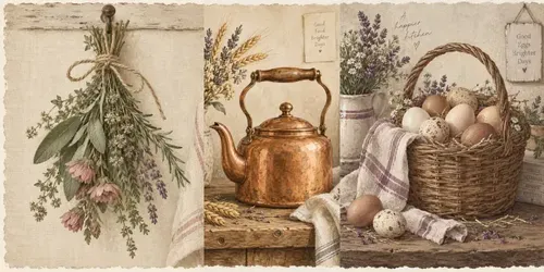 Cottagecore Kitchen Wall Art Print Sets generated by chatgpt-image