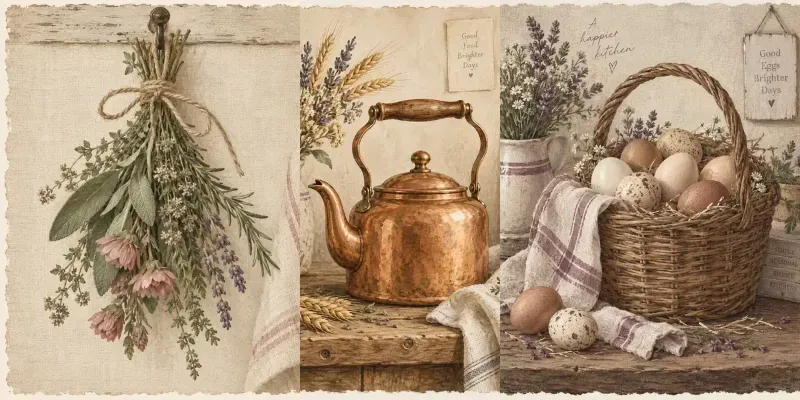 Cottagecore Kitchen Wall Art Print Sets
