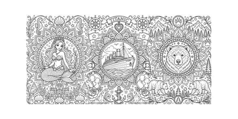 Multi Theme Mandala Coloring Creators generated by undefined