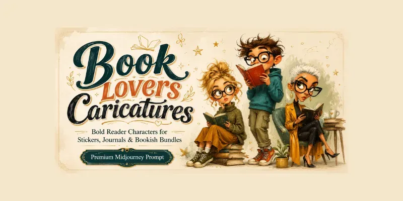 Book Lover Caricatures generated by undefined