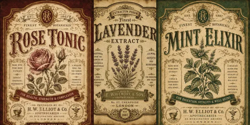 Victorian Apothecary Label Generator generated by undefined