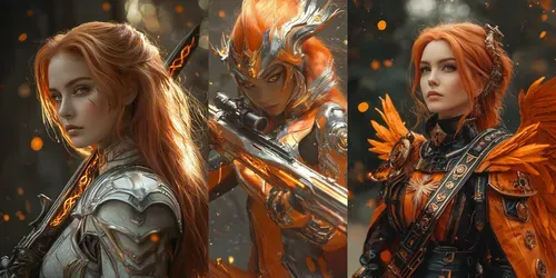 Solar Flame Huntress Scifi Art generated by midjourney