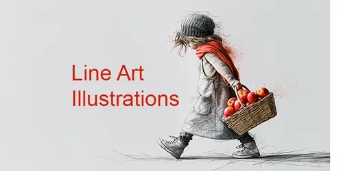 Trending Fine Line Art Illustrations generated by midjourney