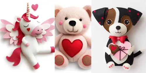 Felt Valentine Plush Clipart generated by midjourney