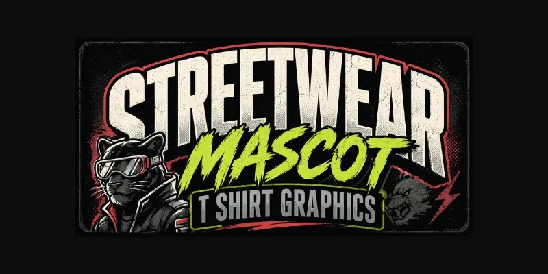 Streetwear Mascot T Shirt Graphics generated by undefined